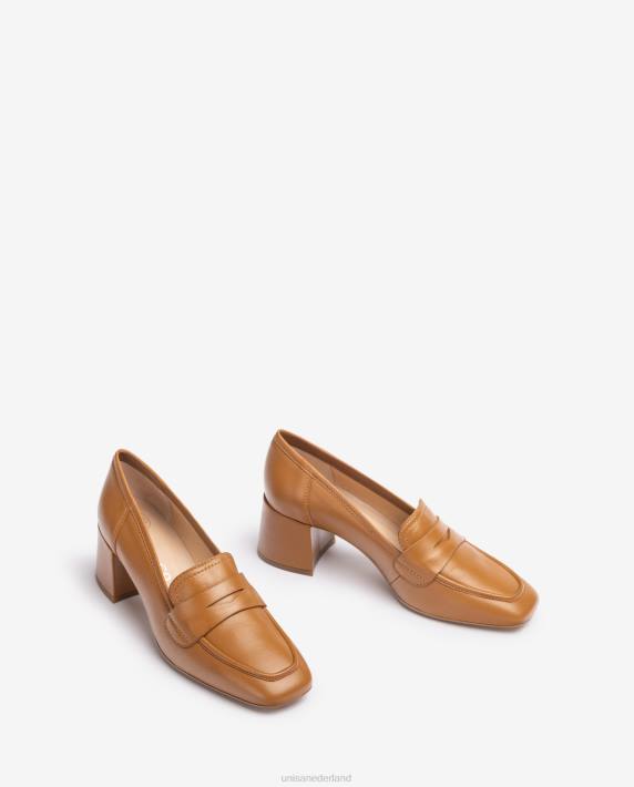 Unisa 02B0611 loafer met een hak vrouwen bruin