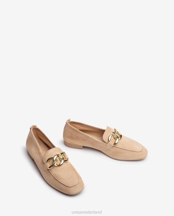 Unisa 02B0615 loafer met een ketting vrouwen beige
