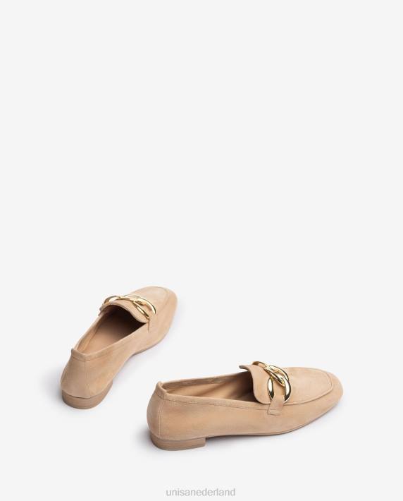 Unisa 02B0615 loafer met een ketting vrouwen beige