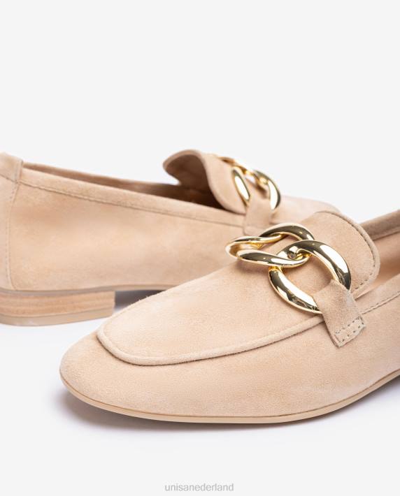 Unisa 02B0615 loafer met een ketting vrouwen beige