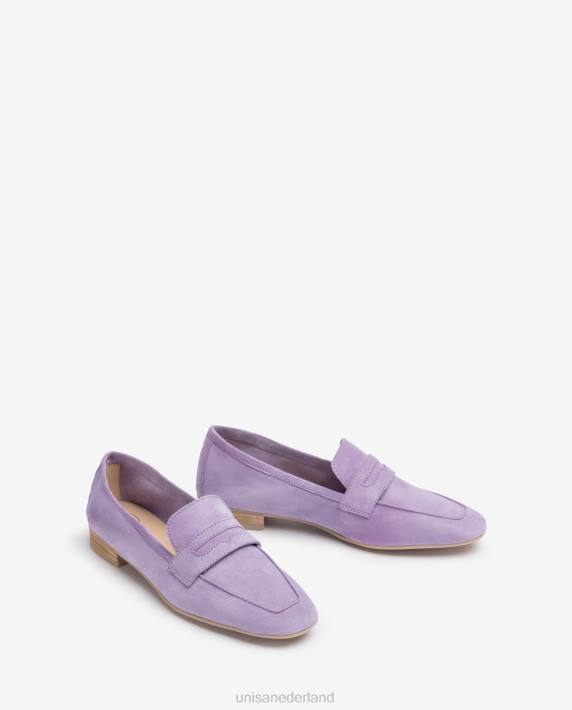 Unisa 02B0616 suède instappers vrouwen lila