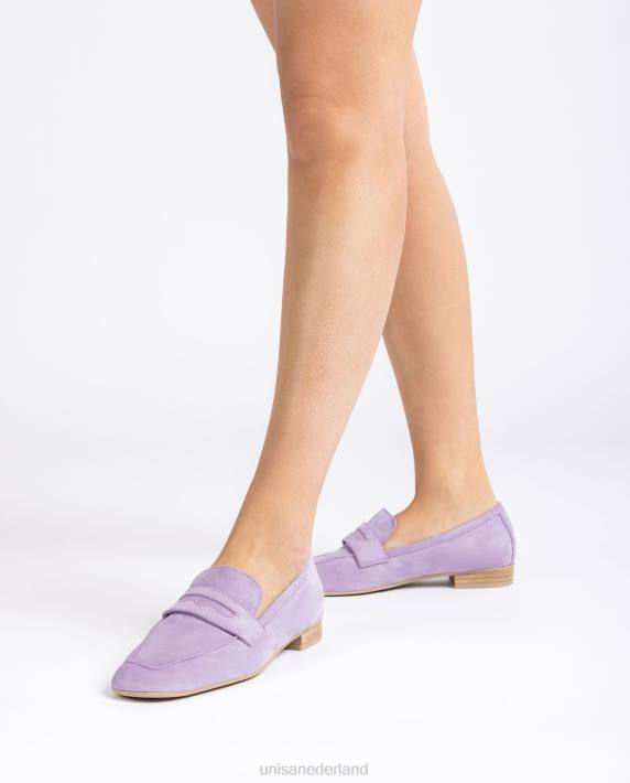 Unisa 02B0616 suède instappers vrouwen lila