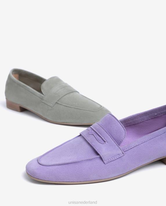 Unisa 02B0616 suède instappers vrouwen lila