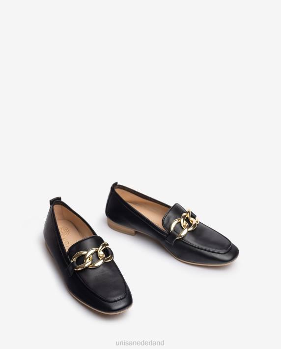 Unisa 02B0619 loafer met een ketting vrouwen zwart