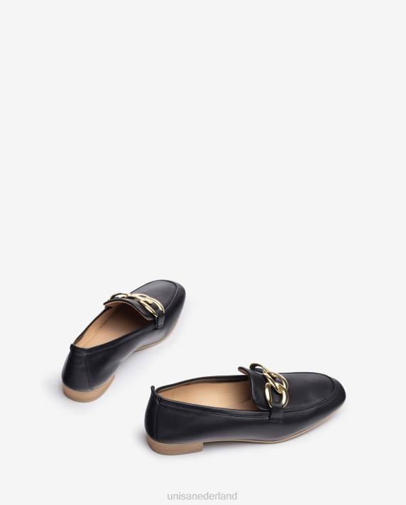 Unisa 02B0619 loafer met een ketting vrouwen zwart