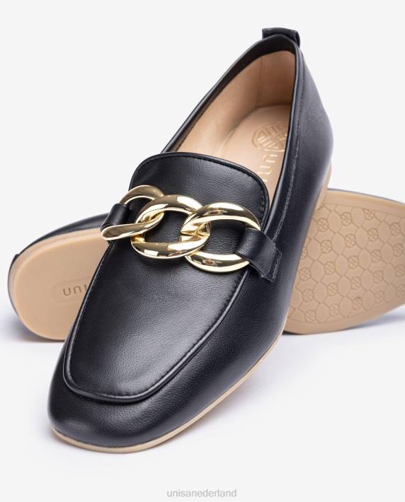 Unisa 02B0619 loafer met een ketting vrouwen zwart