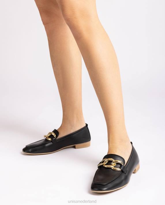 Unisa 02B0619 loafer met een ketting vrouwen zwart