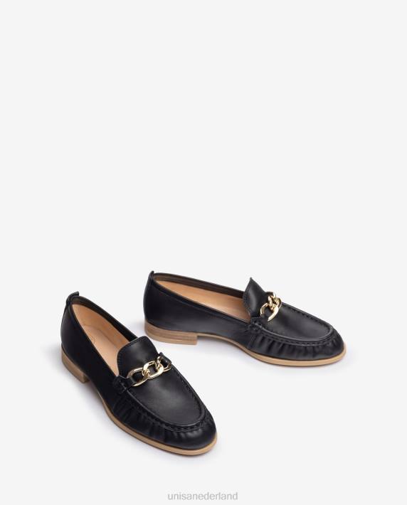 Unisa 02B0621 loafer met een ketting vrouwen zwart