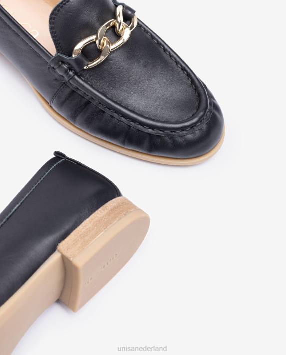 Unisa 02B0621 loafer met een ketting vrouwen zwart