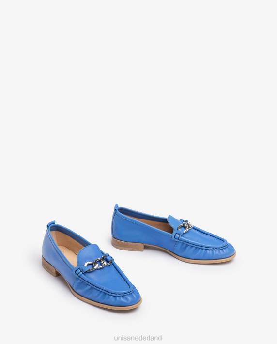 Unisa 02B0622 loafer met een ketting vrouwen blauw
