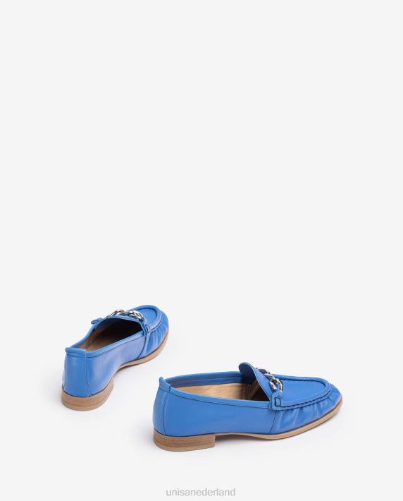 Unisa 02B0622 loafer met een ketting vrouwen blauw
