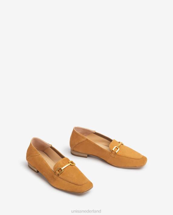 Unisa 02B0629 suède loafers met bies vrouwen bruin