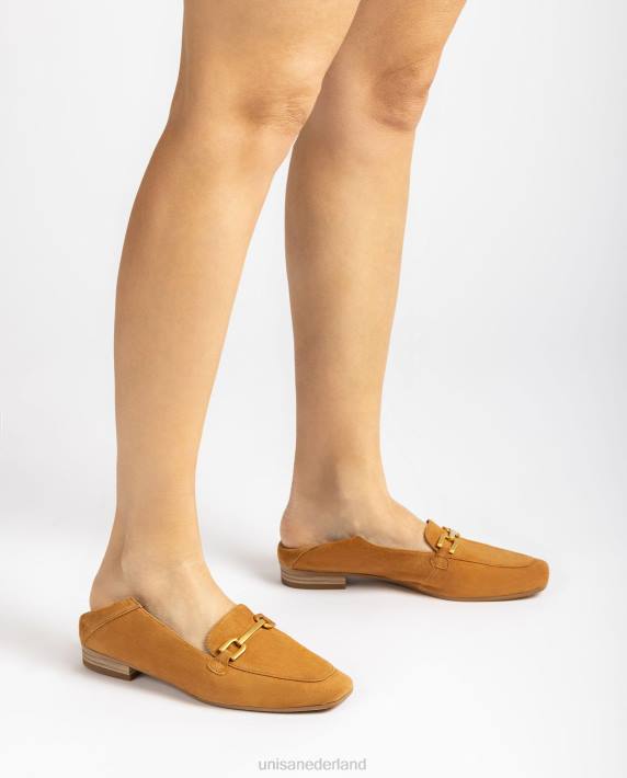 Unisa 02B0629 suède loafers met bies vrouwen bruin