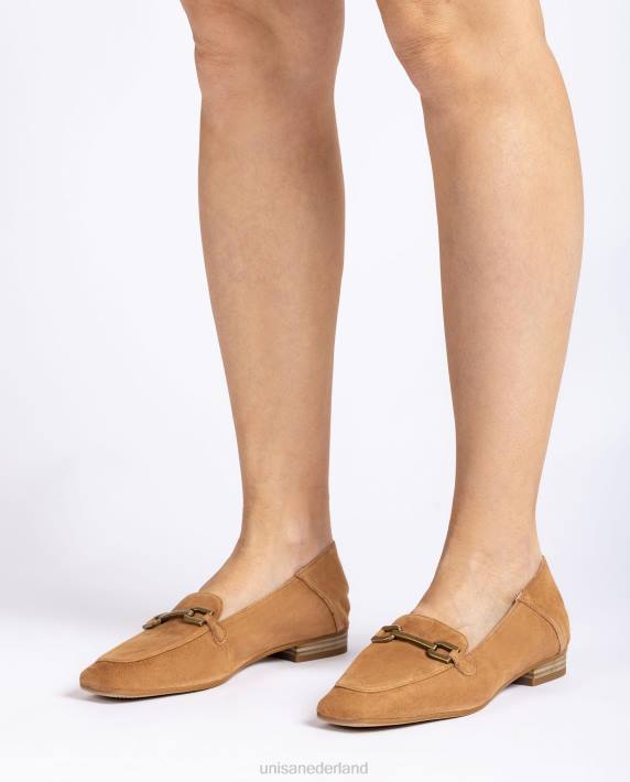 Unisa 02B0630 suède loafers met bies vrouwen bruin