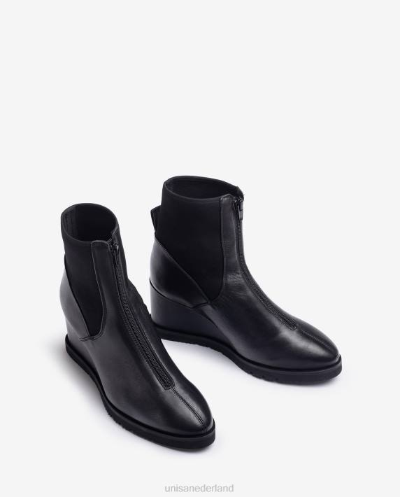 Unisa 02B01003 hoge enkellaars met sleehak vrouwen bevallig