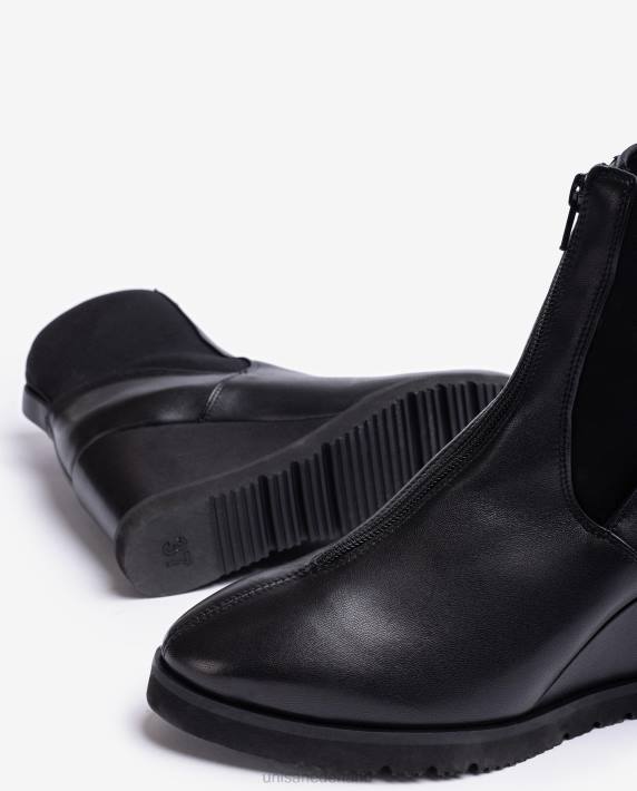 Unisa 02B01003 hoge enkellaars met sleehak vrouwen bevallig