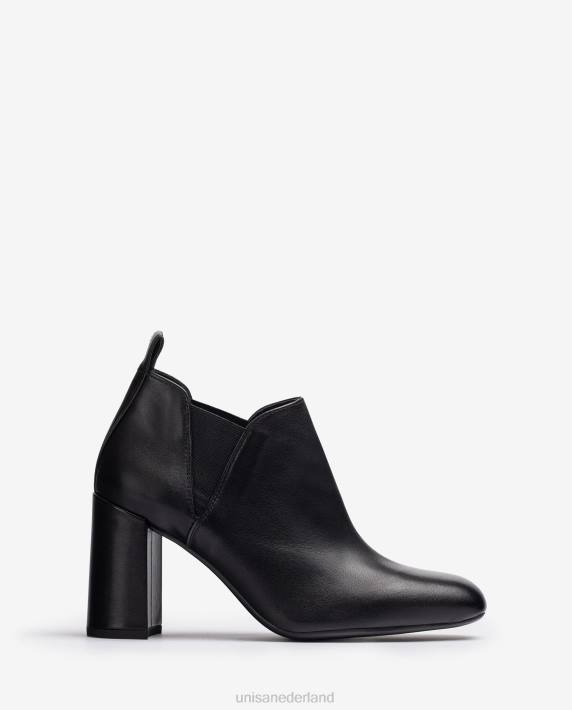 Unisa 02B01004 enkellaars met zijvouwen vrouwen zwart