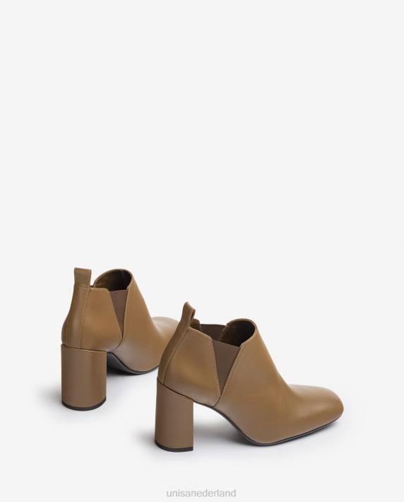 Unisa 02B01005 enkellaars met zijvouwen vrouwen bruin