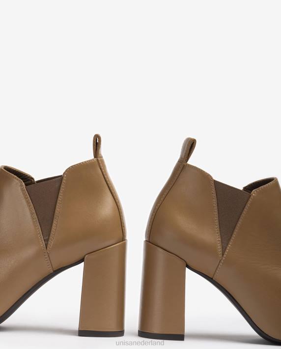 Unisa 02B01005 enkellaars met zijvouwen vrouwen bruin