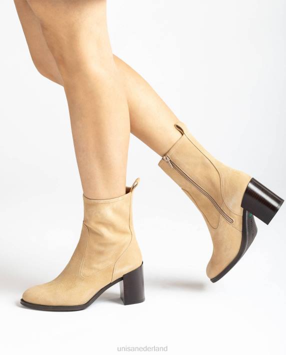 Unisa 02B01007 enkellaars met hoge hak vrouwen beige
