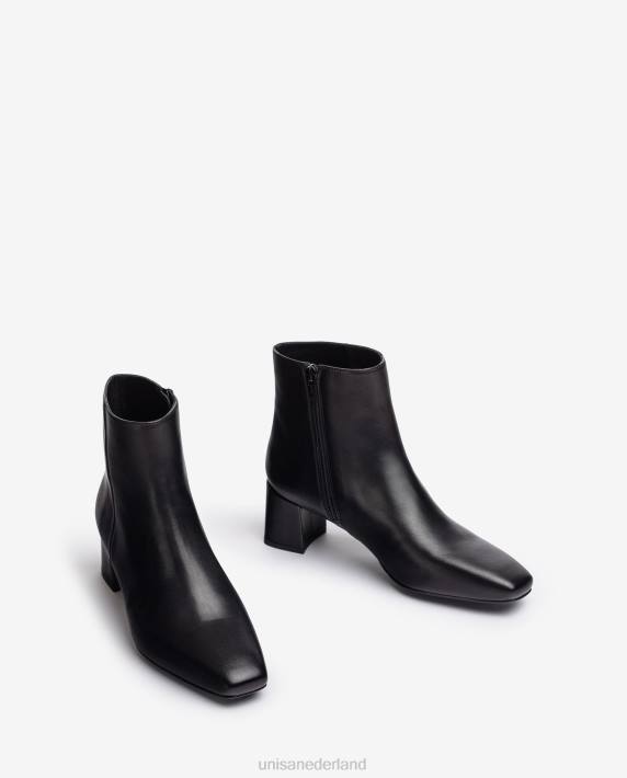 Unisa 02B01016 Enkellaars met vierkante neus en ritssluiting vrouwen bevallig