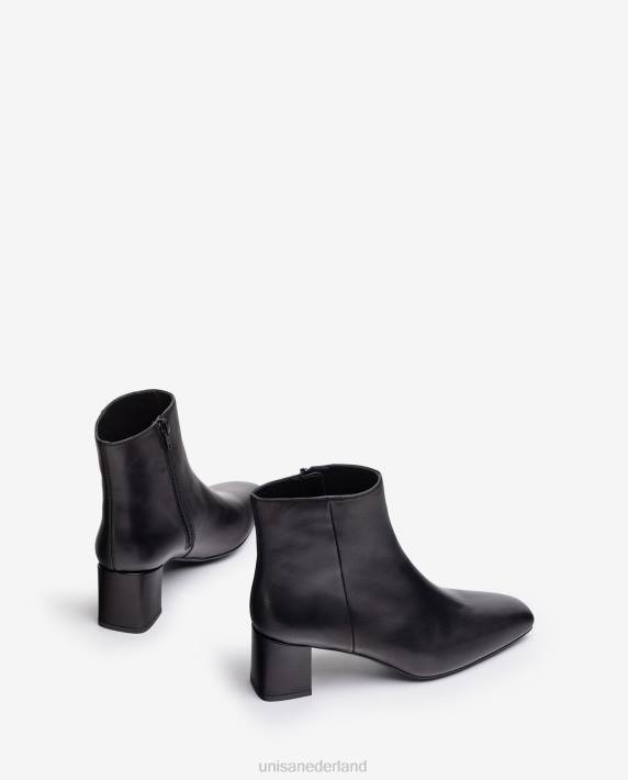 Unisa 02B01016 Enkellaars met vierkante neus en ritssluiting vrouwen bevallig