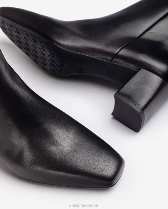 Unisa 02B01016 Enkellaars met vierkante neus en ritssluiting vrouwen bevallig