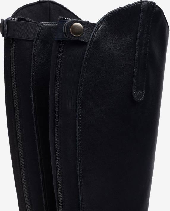 Unisa 02B01021 laars met ritssluiting en kruisje aan de achterkant vrouwen zwart