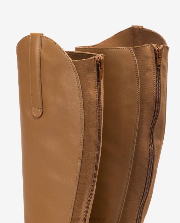 Unisa 02B01022 laars met ritssluiting en kruisje aan de achterkant vrouwen bruin