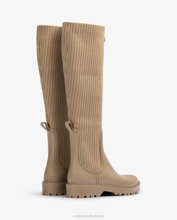 Unisa 02B01029 superzachte regenlaarzen vrouwen bruin