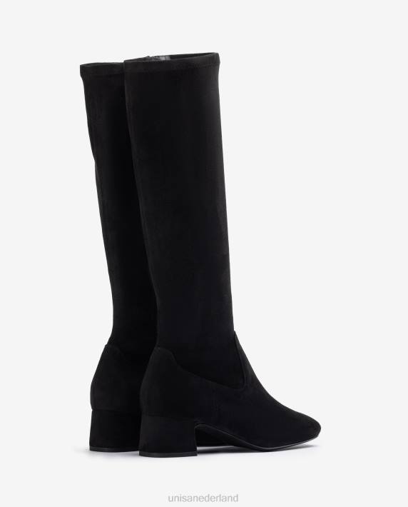 Unisa 02B01032 enkellaars met vierkante neus vrouwen zwart