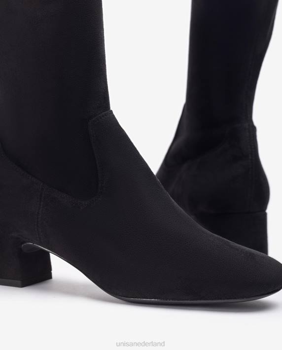 Unisa 02B01032 enkellaars met vierkante neus vrouwen zwart