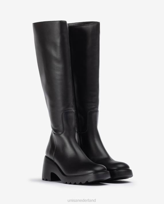 Unisa 02B01035 leren laars met rubberen zool vrouwen bevallig