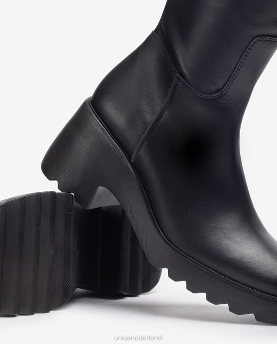 Unisa 02B01035 leren laars met rubberen zool vrouwen bevallig