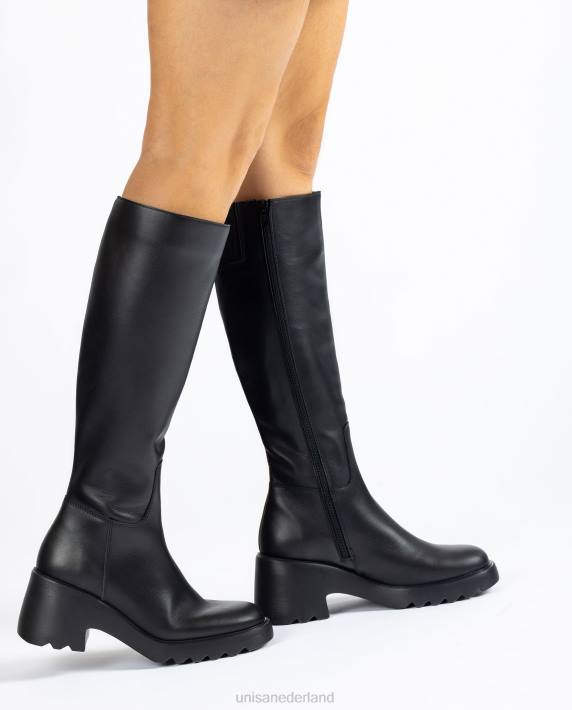 Unisa 02B01035 leren laars met rubberen zool vrouwen bevallig