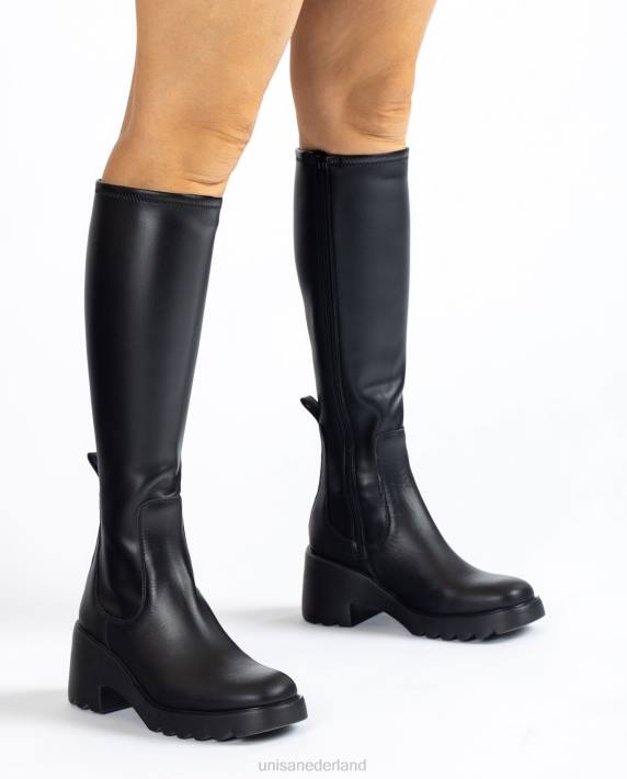 Unisa 02B01036 laars met een ritssluiting aan de binnenkant en een rubberen zool vrouwen bevallig