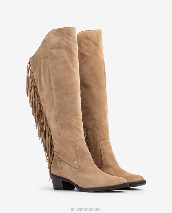 Unisa 02B01037 suède laars met kwastjes vrouwen bevallig