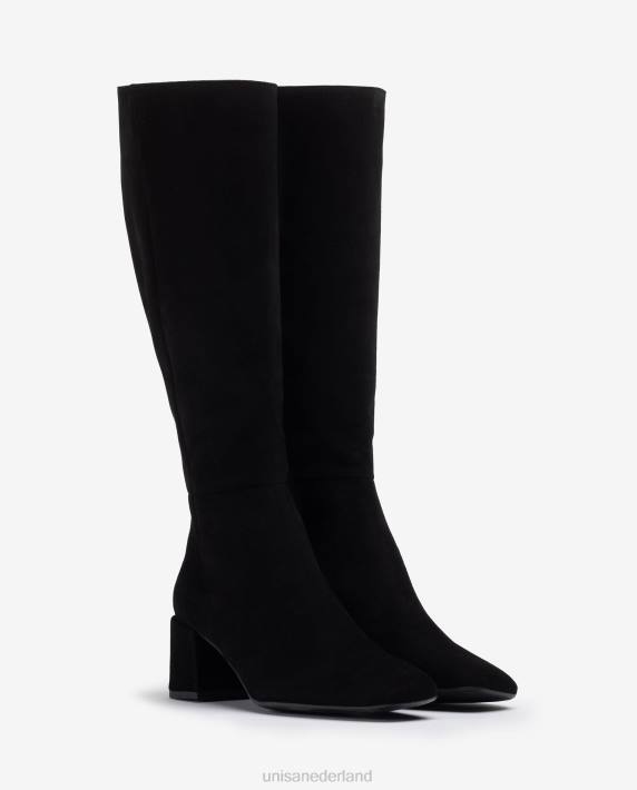 Unisa 02B01038 laars met brede hak vrouwen zwart