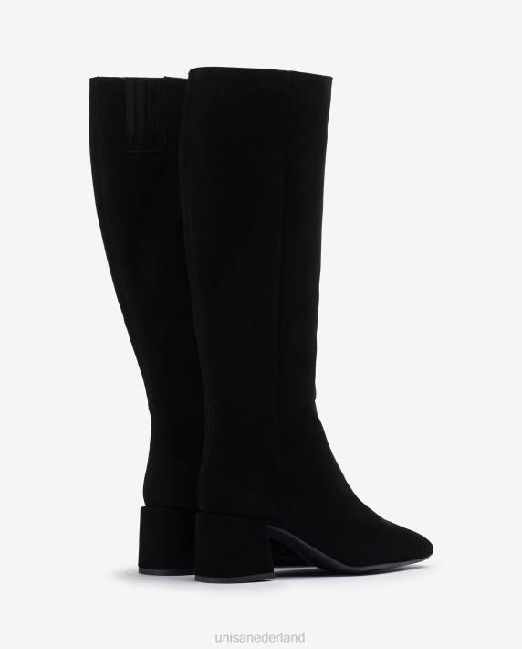 Unisa 02B01038 laars met brede hak vrouwen zwart