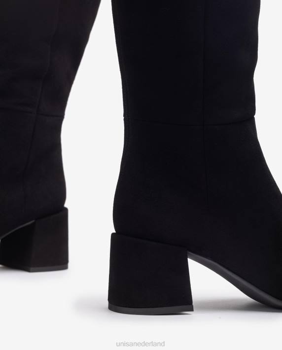 Unisa 02B01038 laars met brede hak vrouwen zwart
