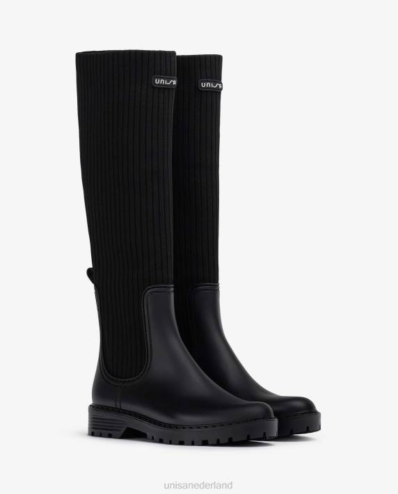 Unisa 02B01045 superzachte regenlaarzen vrouwen zwart
