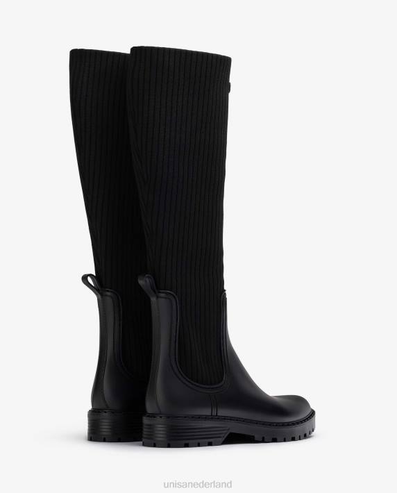 Unisa 02B01045 superzachte regenlaarzen vrouwen zwart