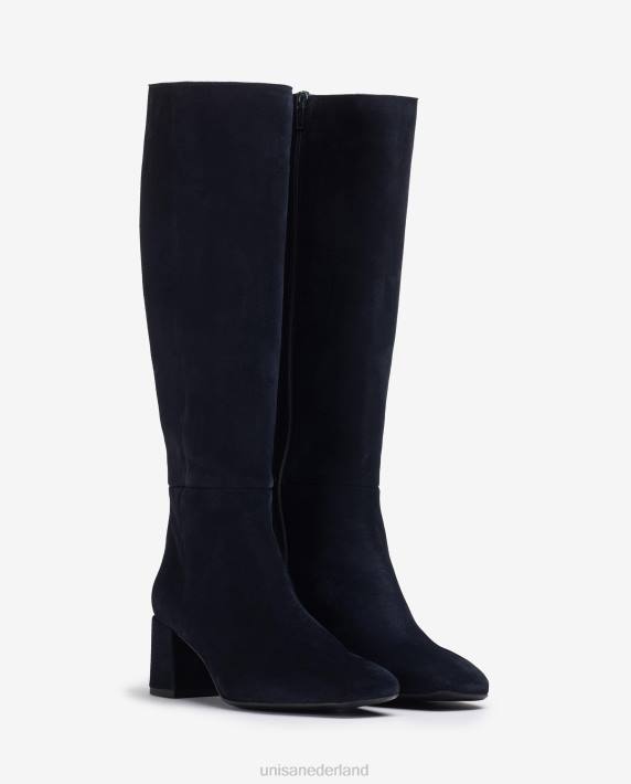 Unisa 02B01046 laars met brede hak vrouwen blauw