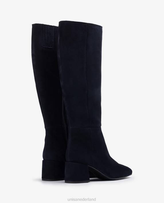 Unisa 02B01046 laars met brede hak vrouwen blauw