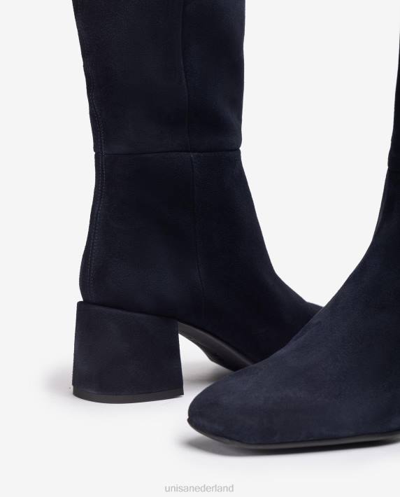 Unisa 02B01046 laars met brede hak vrouwen blauw