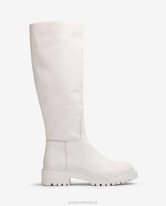 Unisa 02B01049 leren laars met trackzool vrouwen wit