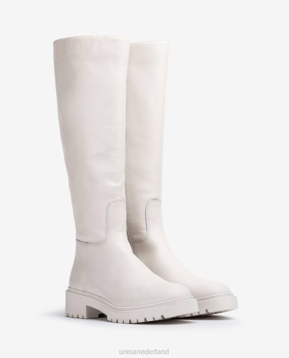 Unisa 02B01049 leren laars met trackzool vrouwen wit