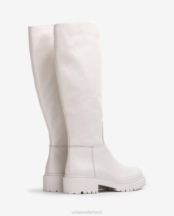 Unisa 02B01049 leren laars met trackzool vrouwen wit