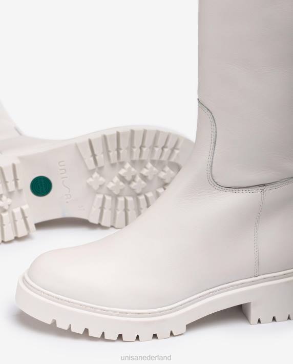 Unisa 02B01049 leren laars met trackzool vrouwen wit