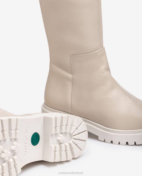 Unisa 02B01050 overknee laars met een track zool vrouwen wit